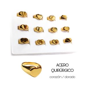 ANILLO CORAZON DORADO
